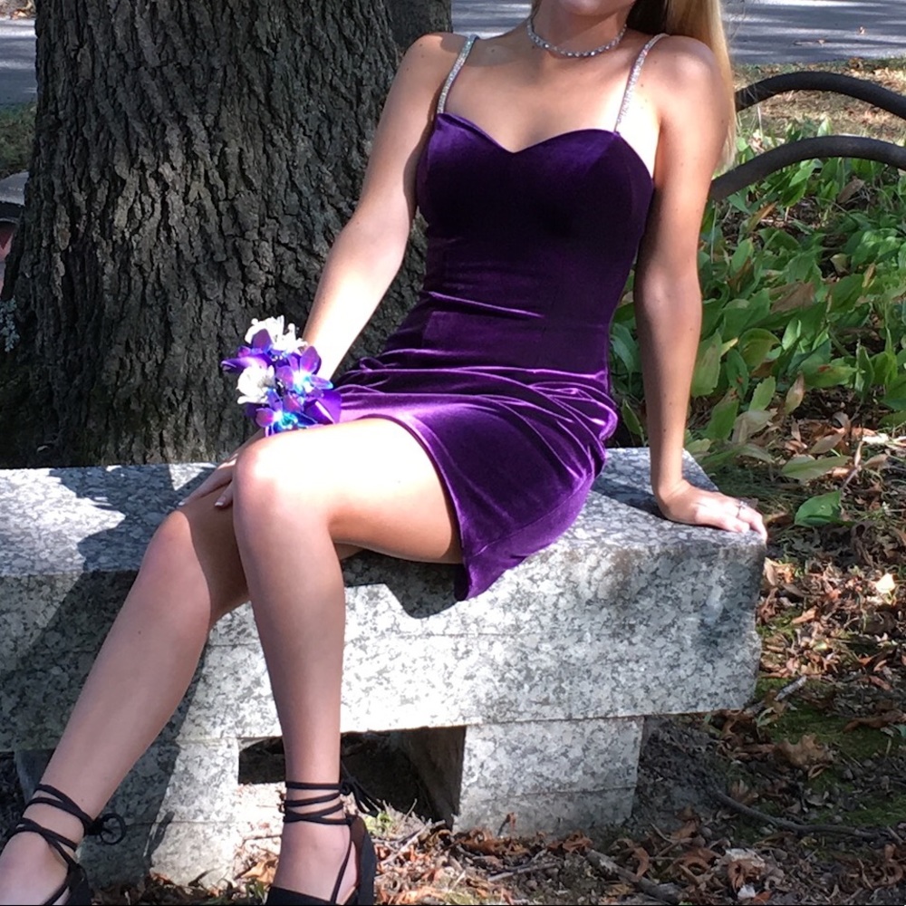 Purple velvet dress